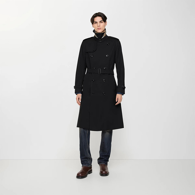 burberry kensington heritage long gabardine trench coat
